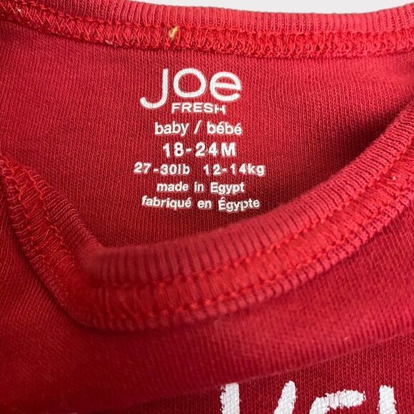 JOE FRESH | 3/$15 Red Graphic Long Sleeve Diaper Shirt - Picture 3 of 4